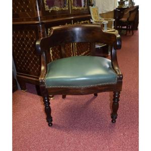 Mahogany Office Armchair, Louis Philippe Period, 19th Century