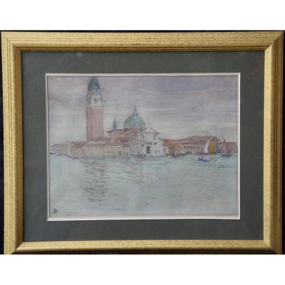 Basil .n. Netchitailoff The Basilica Of San Giorgio Maggiore In Venice, Watercolor