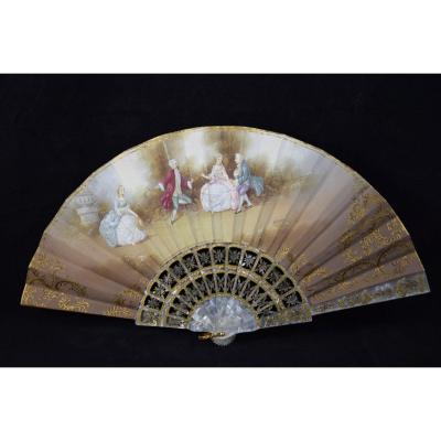 Old Fan, Mother Of Pearl Frame.