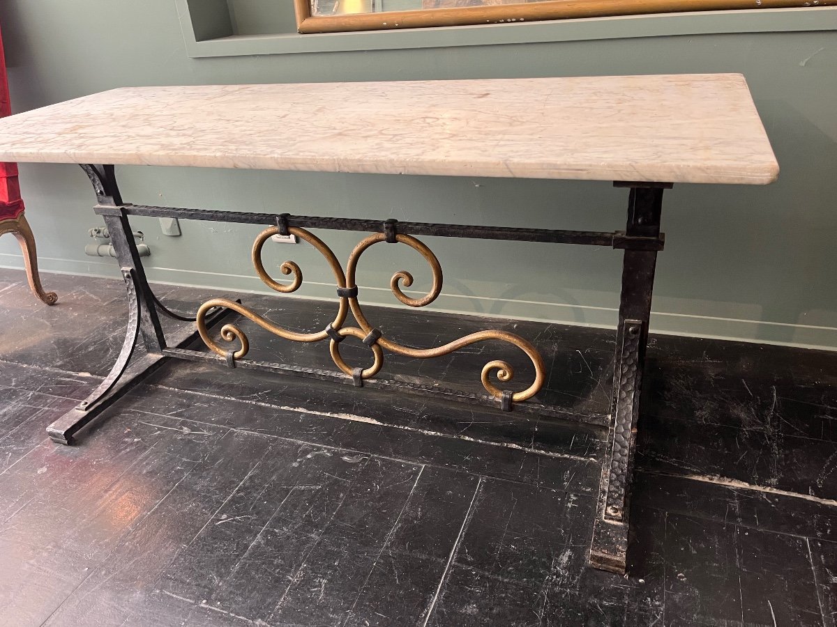 Cast Iron Marble Table-photo-3