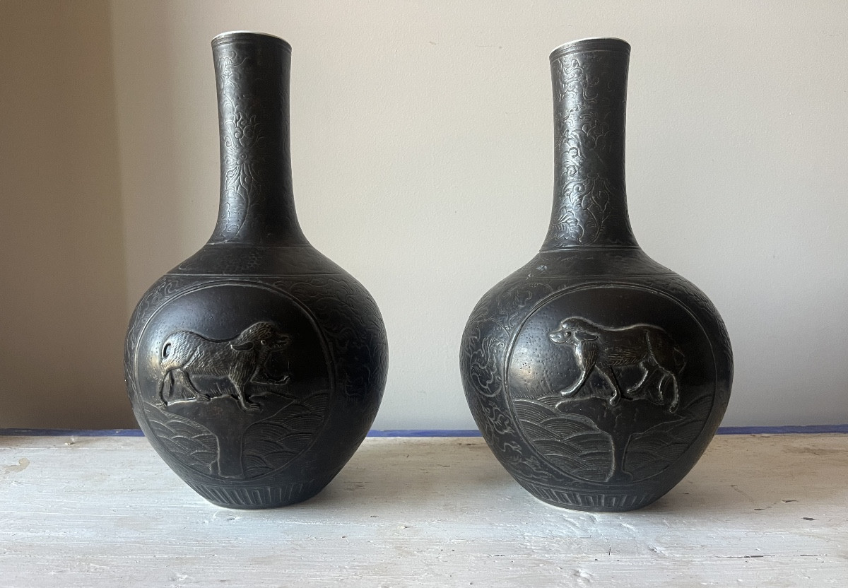 paire de vases en gres 