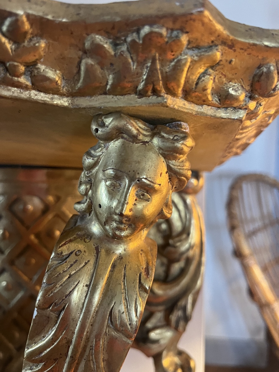 Gilded Linden Wall Console-photo-4