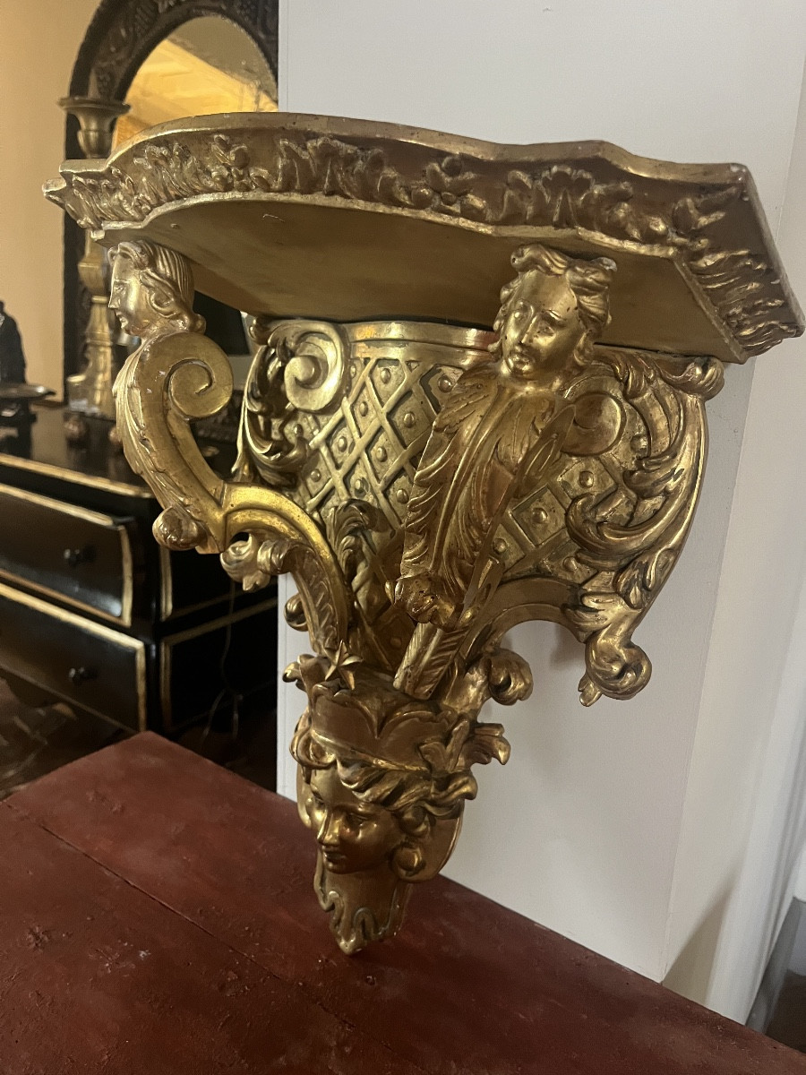 Gilded Linden Wall Console-photo-1