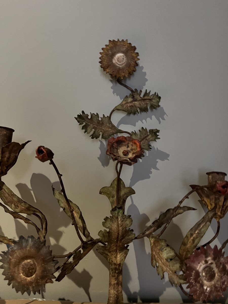 paire d appliques en tôle peinte-photo-3