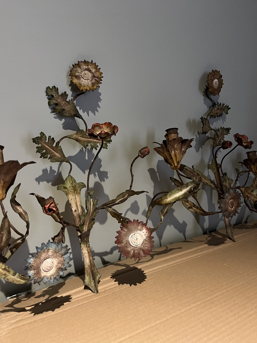 paire d appliques en tôle peinte-photo-4