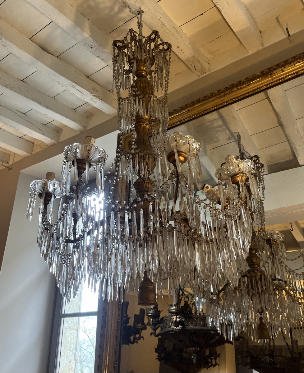 lustre bois et fer doré italien  genovese