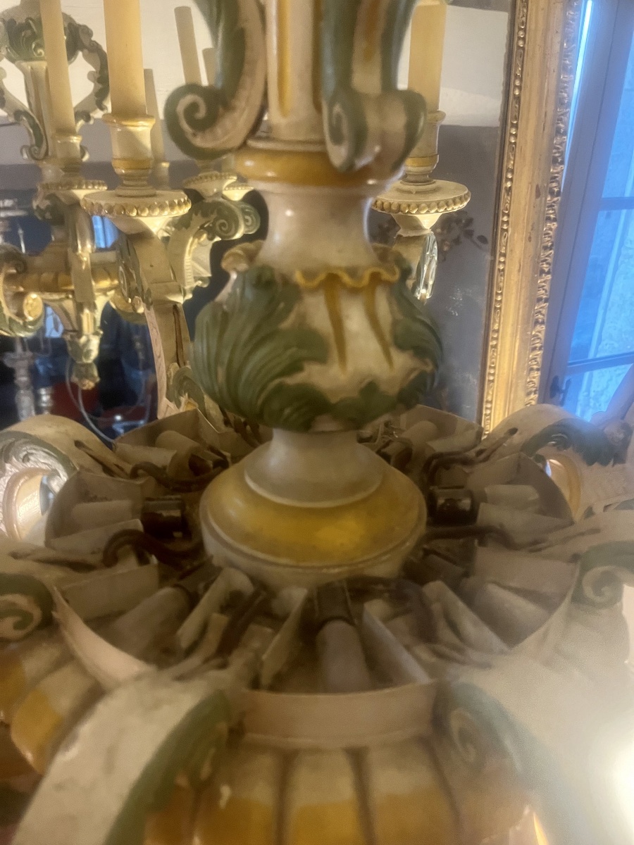 Large Carved Wooden Chandelier In The Louis XIV Style -photo-1