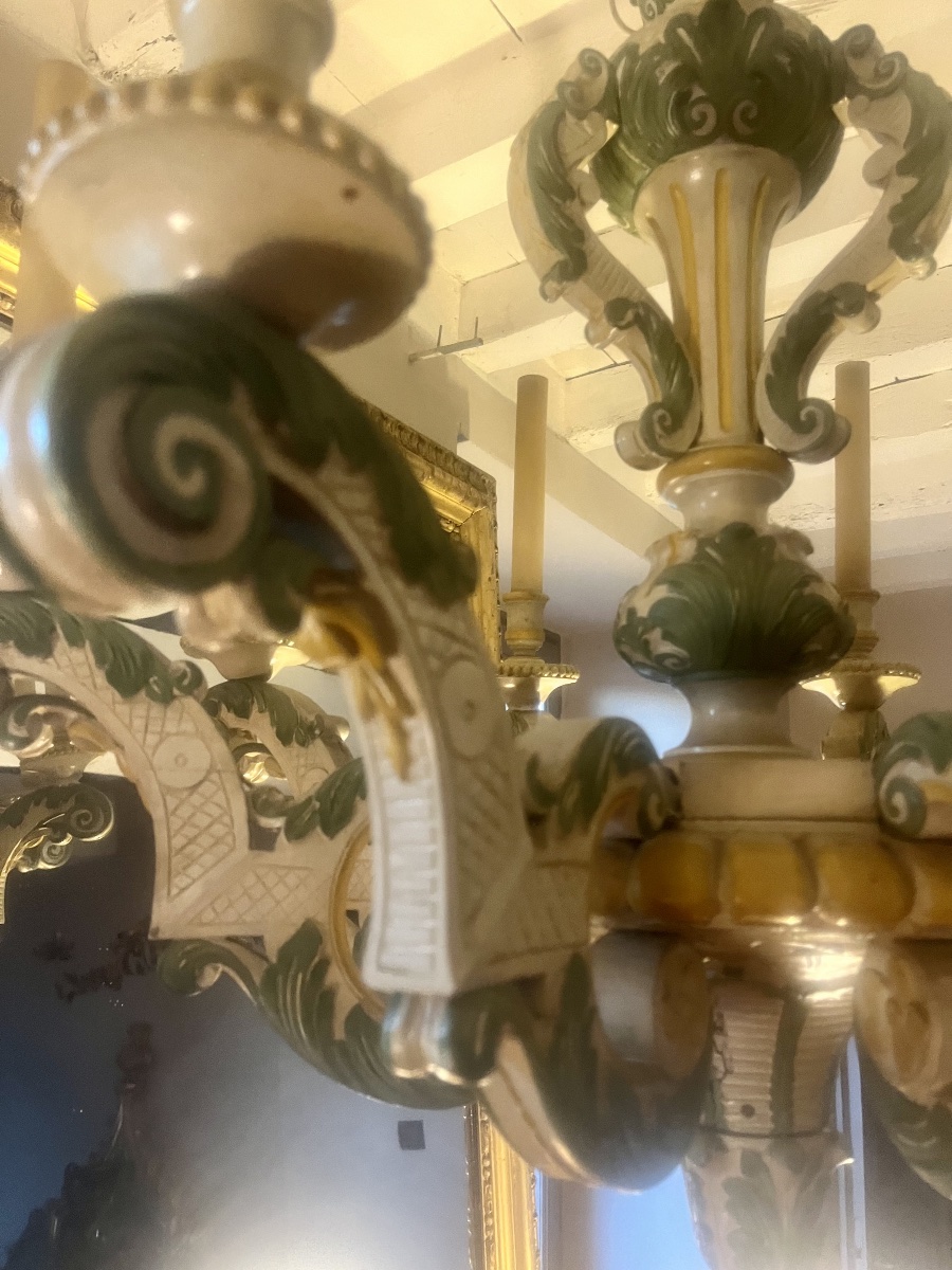 Large Carved Wooden Chandelier In The Louis XIV Style -photo-2
