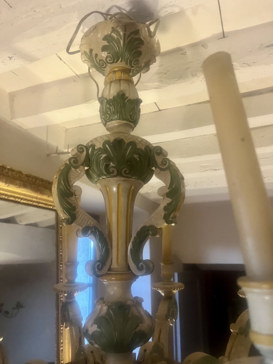 Large Carved Wooden Chandelier In The Louis XIV Style -photo-3
