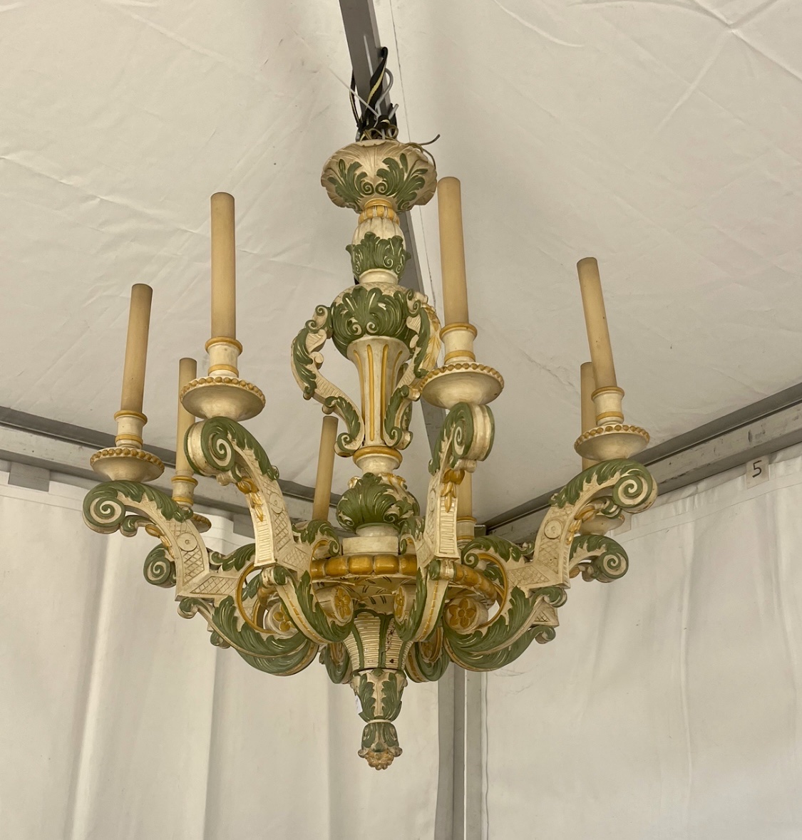 Large Carved Wooden Chandelier In The Louis XIV Style 