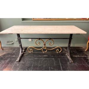 Cast Iron Marble Table