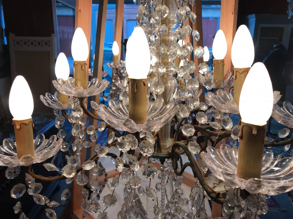 Paire De Lustres En Cristal De Baccarat -photo-5