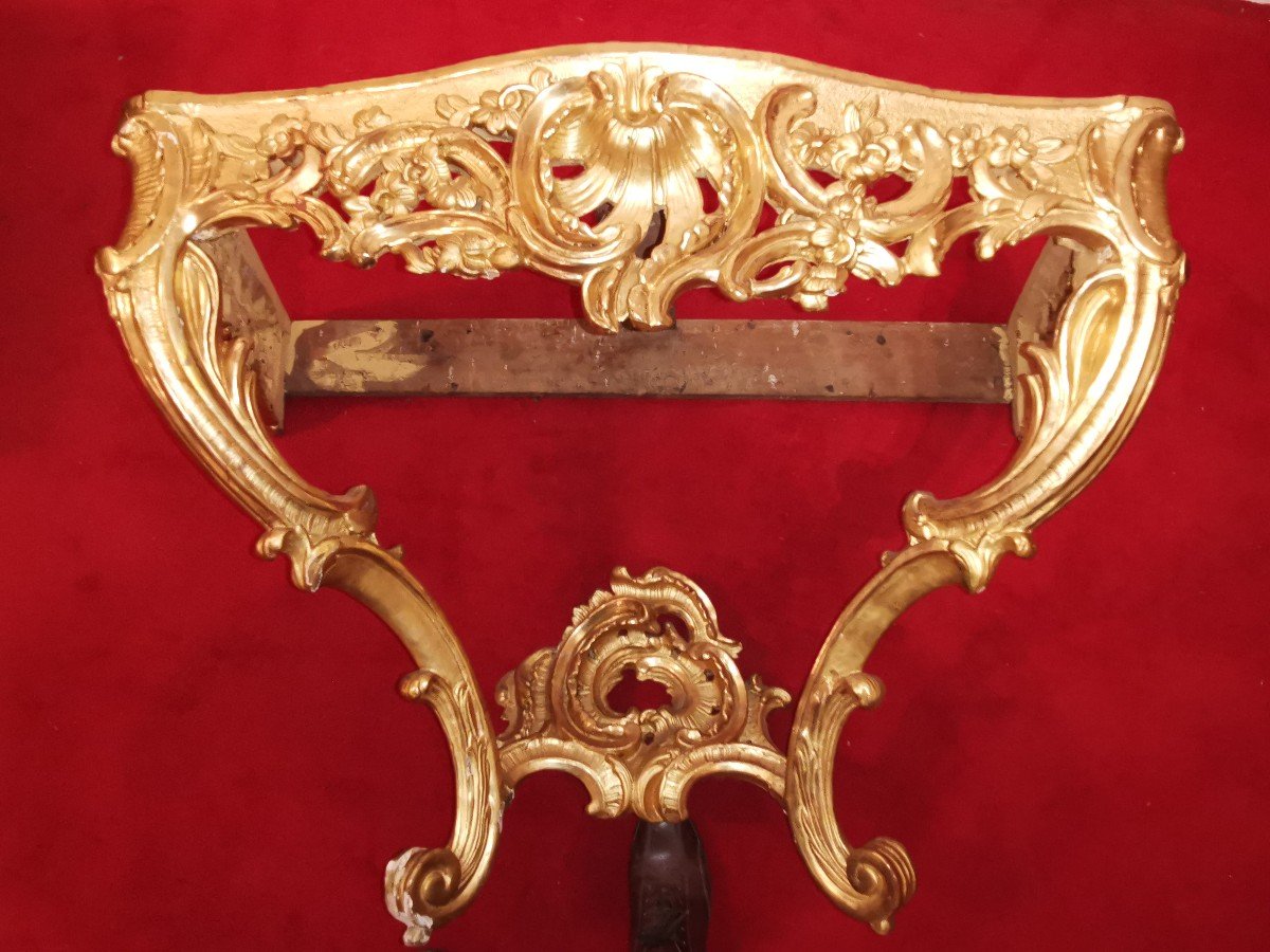 Console D époque  Louis XV doré -photo-4