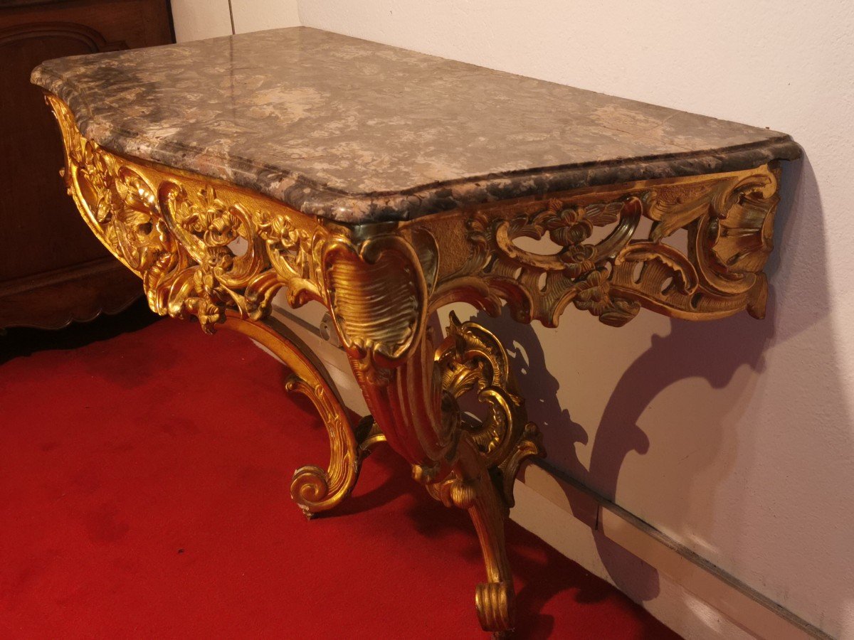 Console D époque  Louis XV doré -photo-1