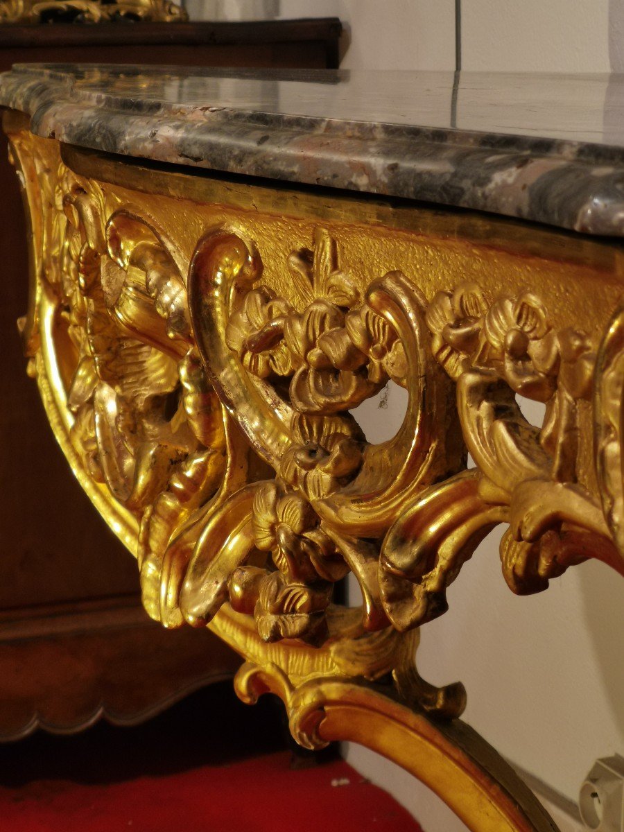 Console D époque  Louis XV doré -photo-3