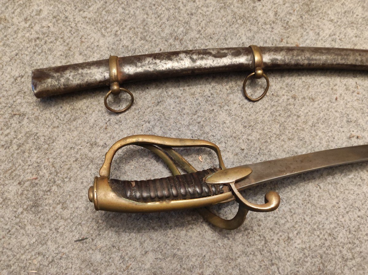 Sabre épée d'Enfant Bois Bronze Et Fer XIX ème Siècle -photo-3