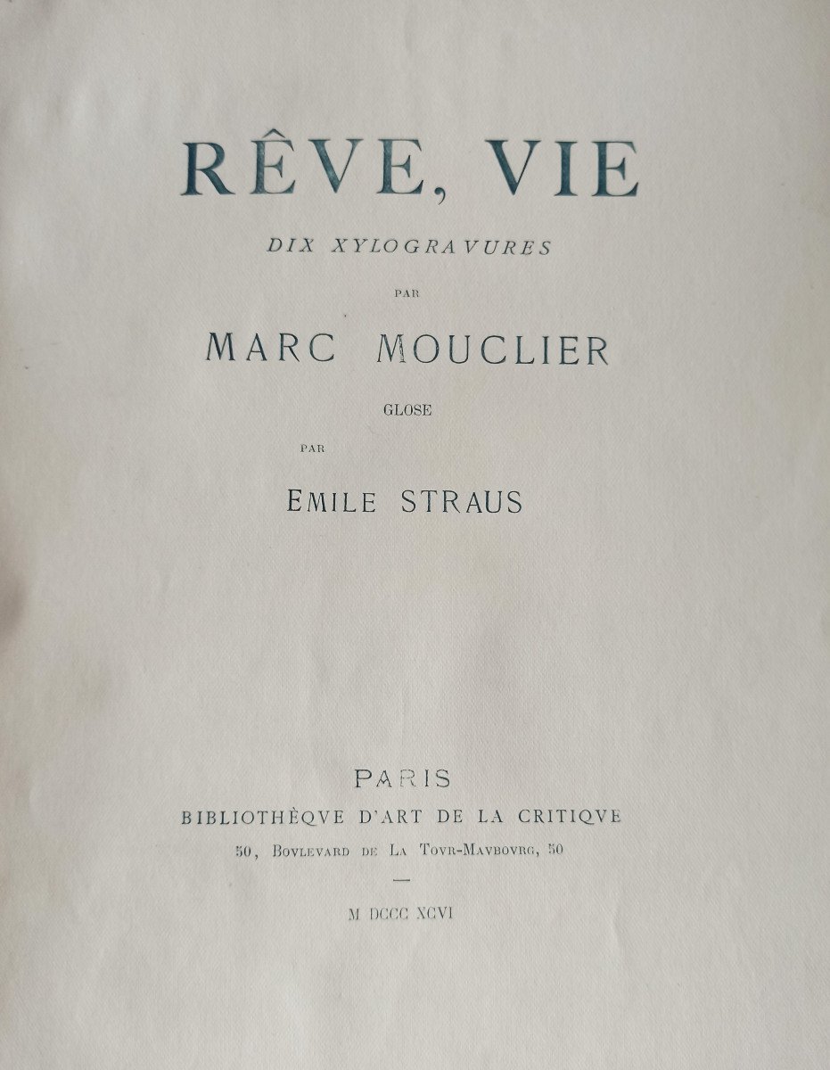 Marc Mouclier, Femme Alanguie, 1896, bois gravé, estampe signée (Nabi, collection Louis Valtat)-photo-1