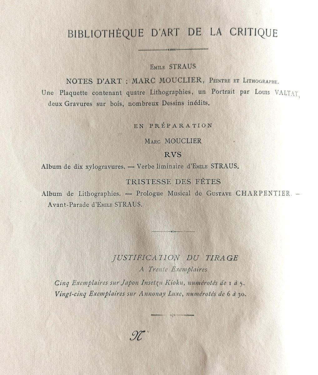 Marc Mouclier, Femme Alanguie, 1896, bois gravé, estampe signée (Nabi, collection Louis Valtat)-photo-2