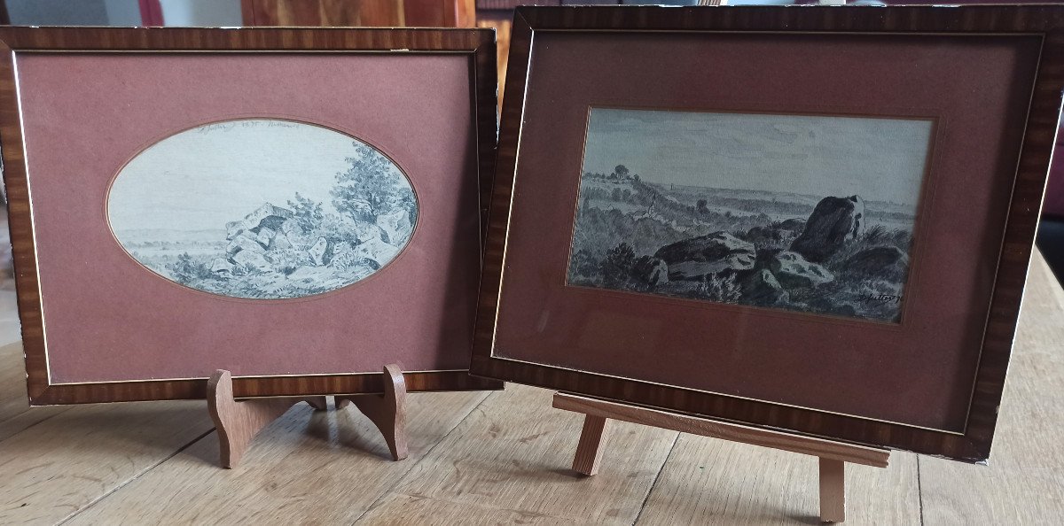 David Sutter, Barbizon (rousseau, Harpignies) – Two Landscapes From The Surroundings Of Nemours-photo-3