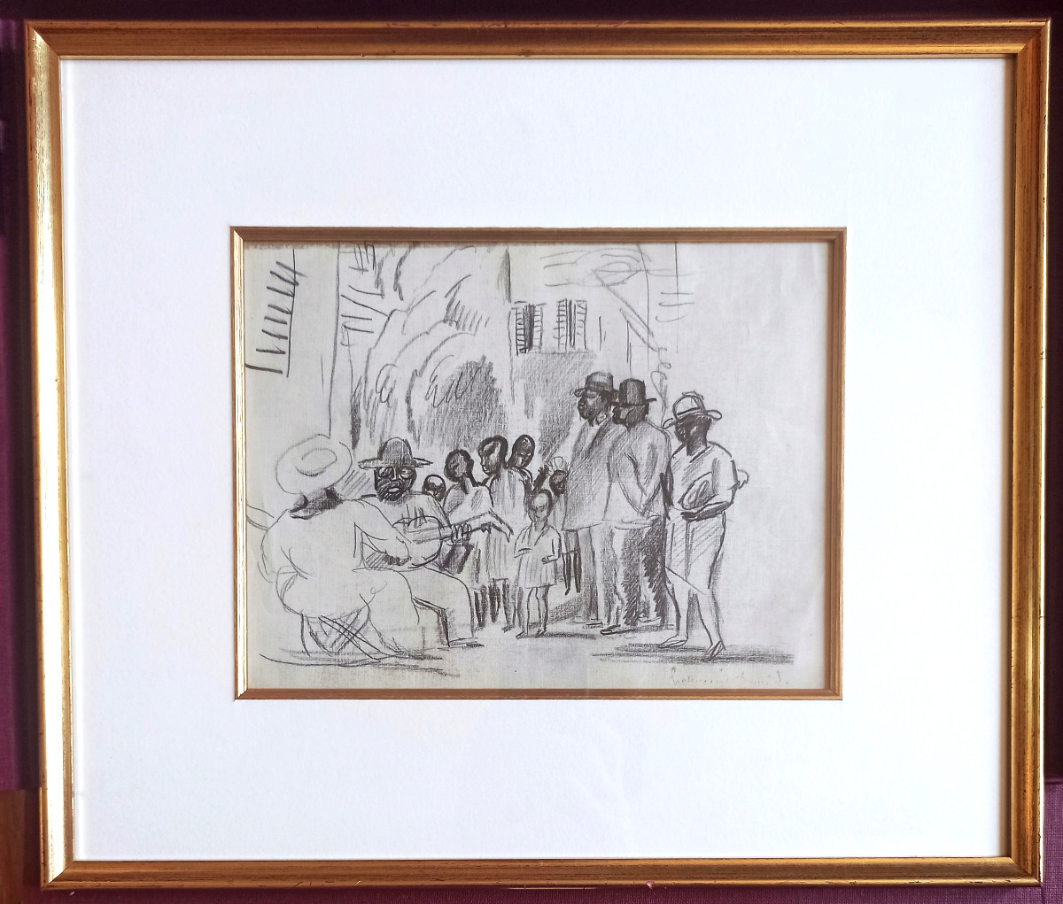 Hermine David – Musiciens de rue à Cuba, vers 1917-1918 - fusain (Pascin) -photo-4