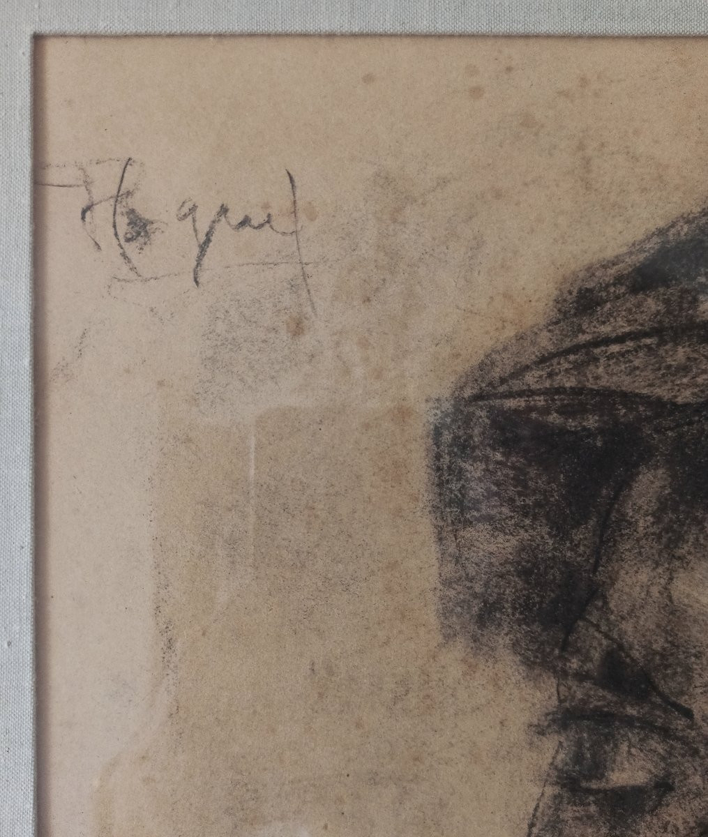 Front And Back: Georges Higuet, Portrait Of A Miner / Study After Houdon's écorché Figure, 1926-photo-1