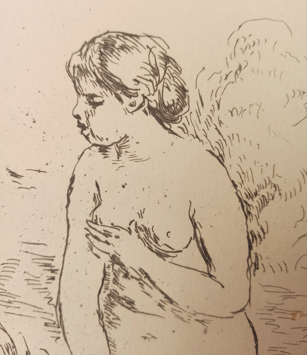 Renoir, Baigneuse debout, à mi-jambes, 1910, eau-forte originale, toutes marges-photo-4