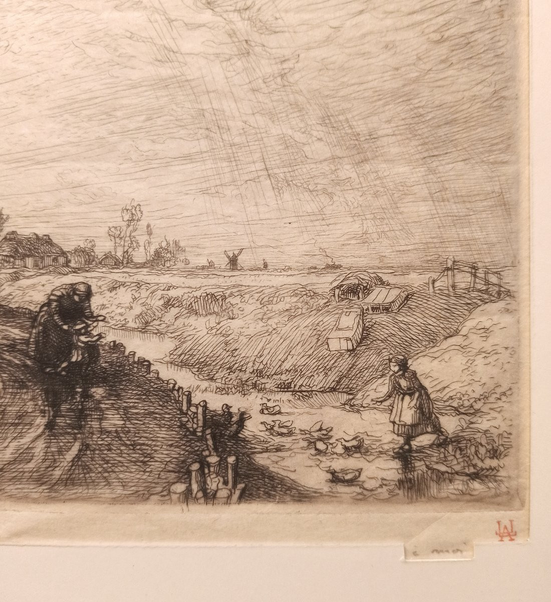 Auguste Lepère – Chemin au marais vendéen, eau-forte sur japon pelure, 1914-photo-2