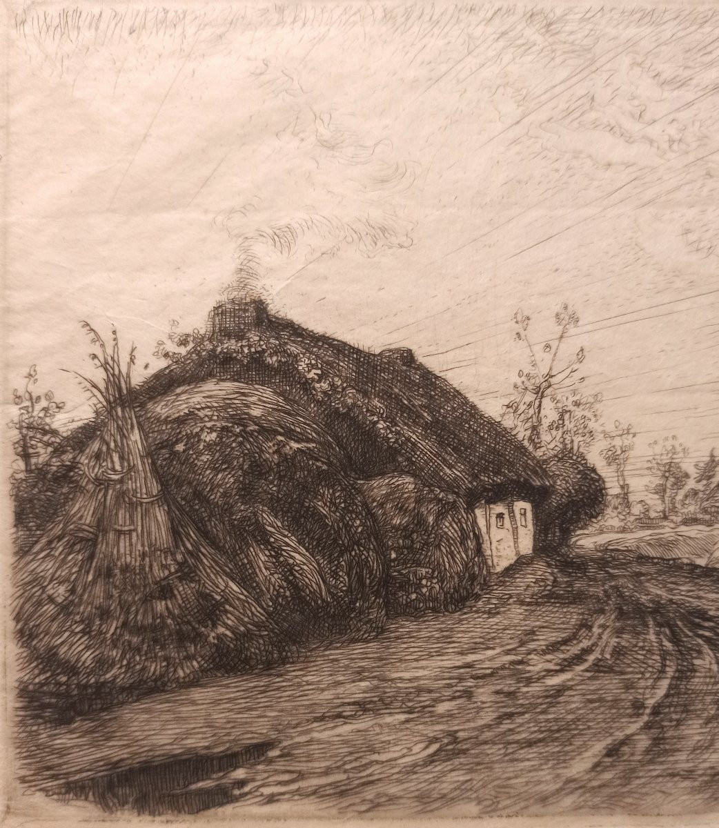 Auguste Lepère – Chemin au marais vendéen, eau-forte sur japon pelure, 1914-photo-3