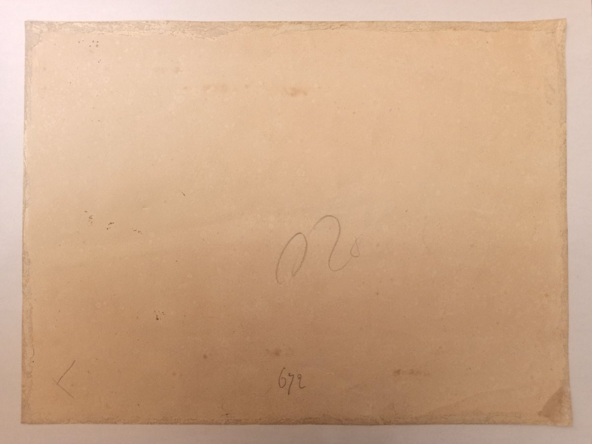 Léopold Leprince, 1827 - Paysage de la campagne française, ferme et moulin, lavis, signé-photo-1