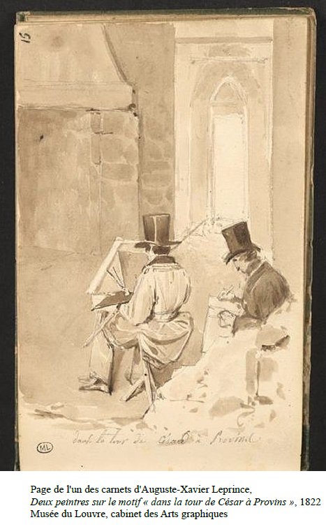 Léopold Leprince, 1827 - Paysage de la campagne française, ferme et moulin, lavis, signé-photo-4