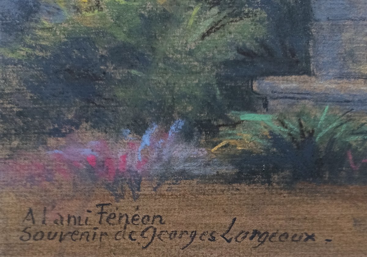 Calvary In Brittany, Circa 1900, Pastel Signed Georges Lorgeoux, With Inscription To F. Fénéon-photo-4