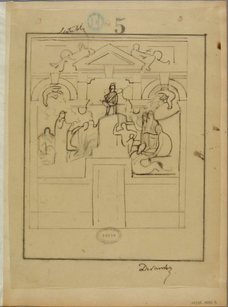 André Devambez (1867-1944), Paysage de campagne (rare dessin de jeunesse), fusain, signé-photo-1