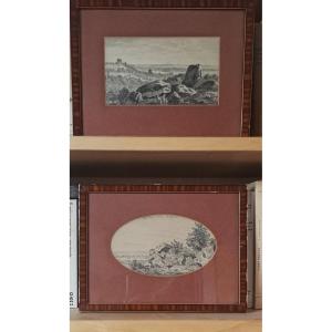David Sutter, Barbizon (rousseau, Harpignies) – Two Landscapes From The Surroundings Of Nemours