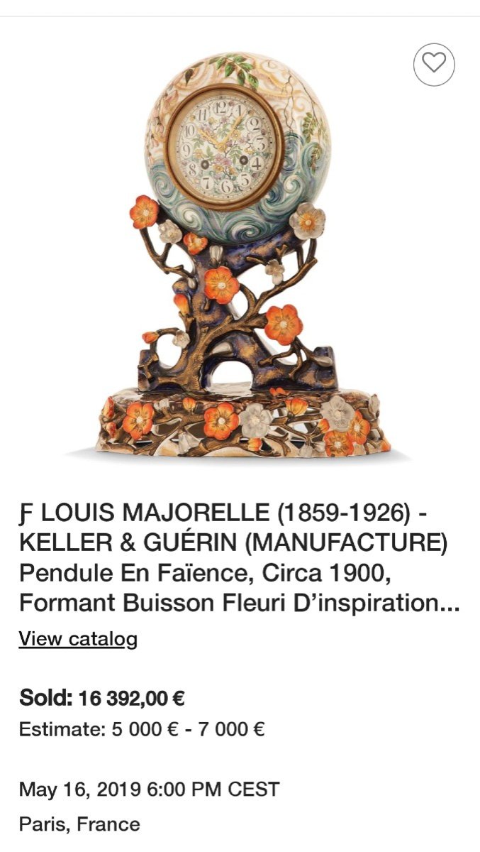 Rare Majorelle And Luneville Earthenware Clock Representing A Fô Dog Circa 1880/1900-photo-8