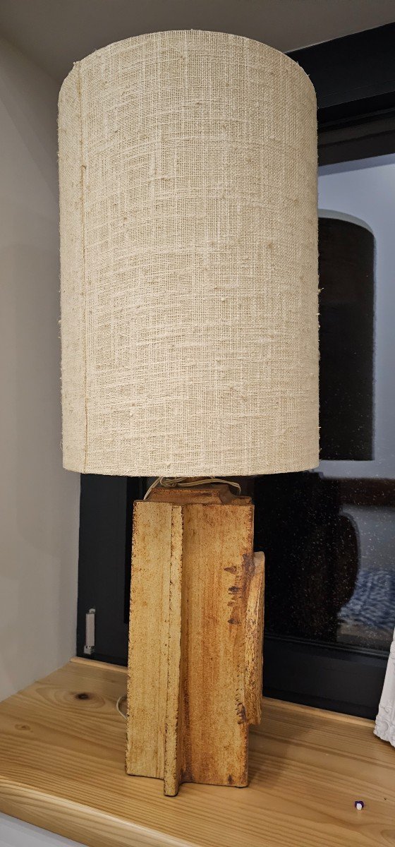Rare Lampe Par Roger Capron Et Jean Derval En Grès 1970-photo-7