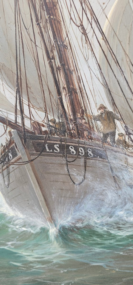 Joli Tableau Huile Sur Toile marine par leon zeytline -photo-3