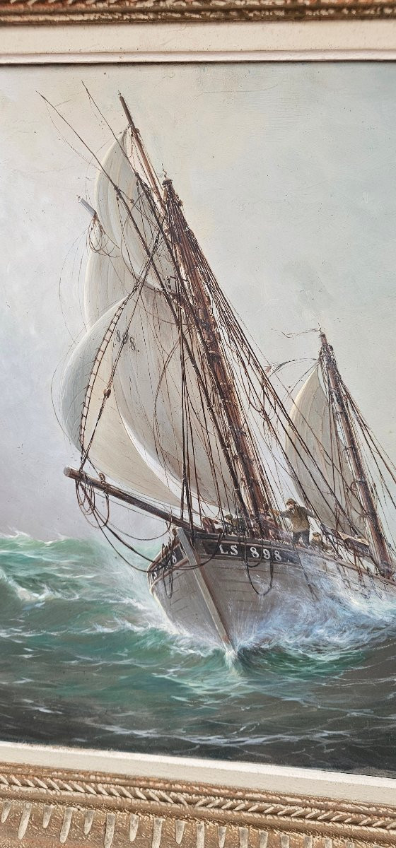 Joli Tableau Huile Sur Toile marine par leon zeytline -photo-4