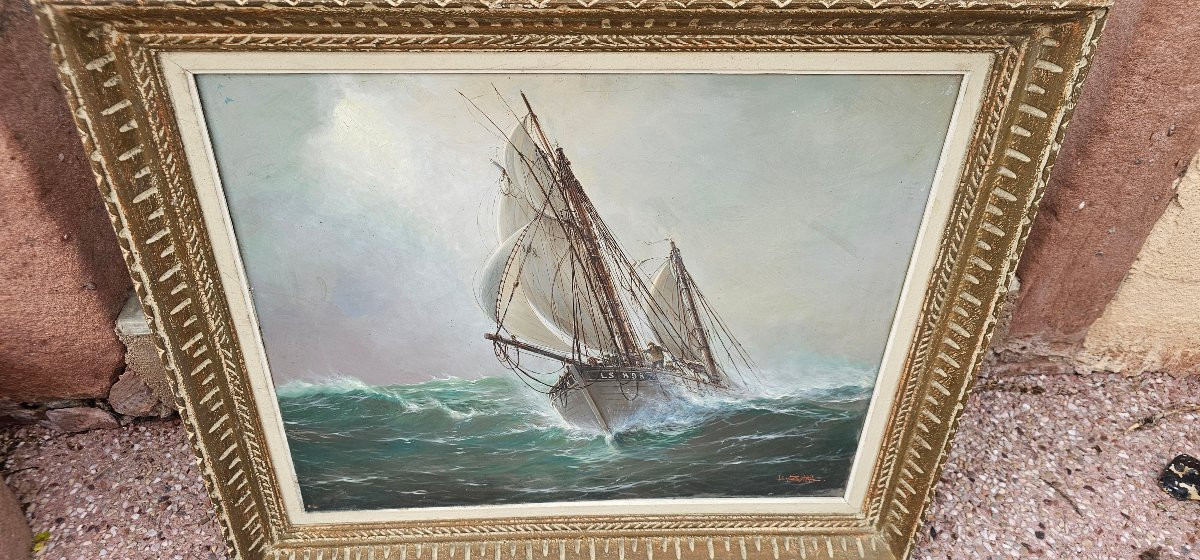 Joli Tableau Huile Sur Toile marine par leon zeytline -photo-4