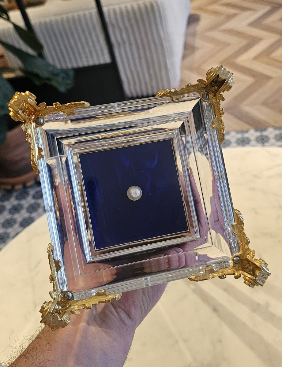 Rare Paire d'obélisque signée sandro petti pour la maison jansen plexiglas et bronze doré 55 cm-photo-3