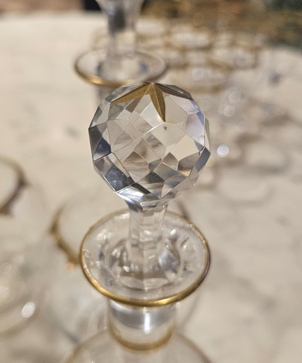 Grand service en cristal de saint Louis Modèle ROTY avec dorure 51 pièces -photo-1