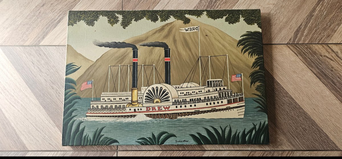 Oil On Canvas By André Duranton Naive Painter-photo-2