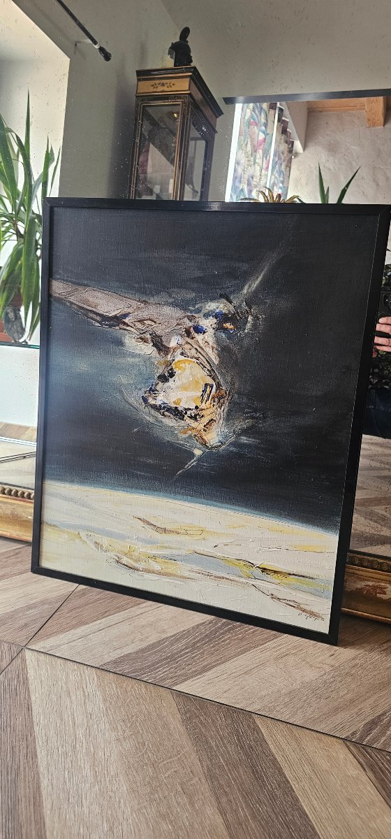 Oil On Canvas Painting By Claude Grorges 1970-photo-2