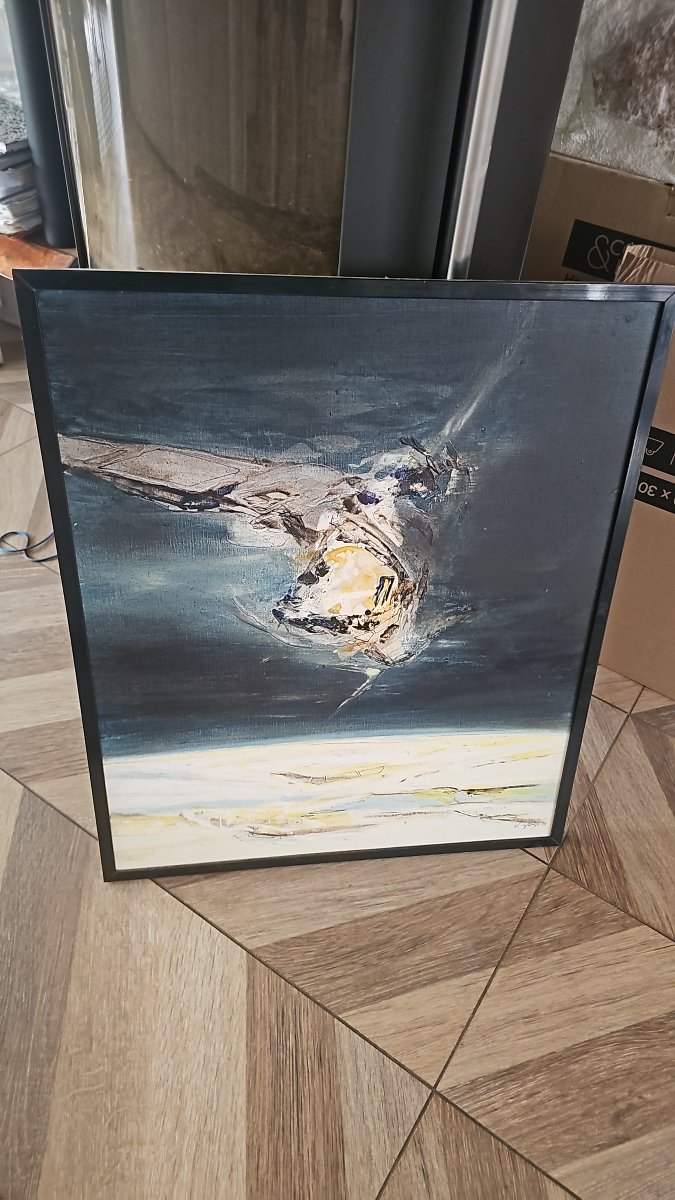 Oil On Canvas Painting By Claude Grorges 1970-photo-3