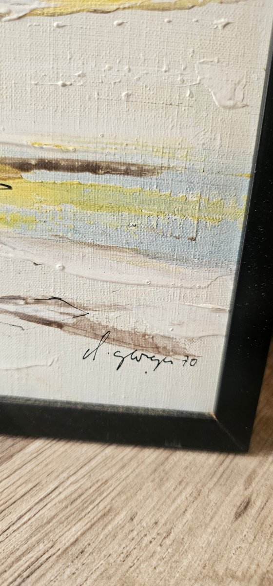 Oil On Canvas Painting By Claude Grorges 1970-photo-2