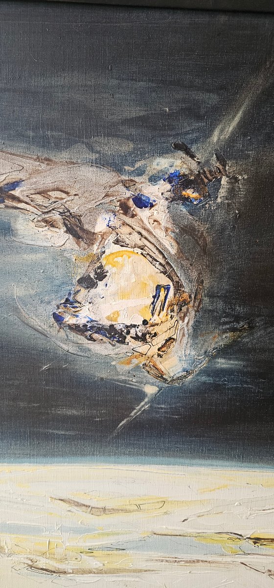 Oil On Canvas Painting By Claude Grorges 1970-photo-3