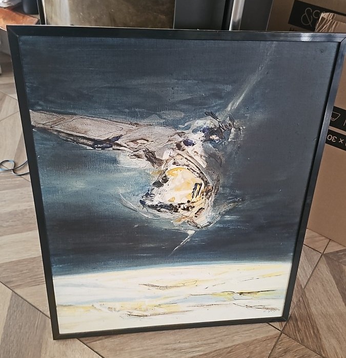 Oil On Canvas Painting By Claude Grorges 1970
