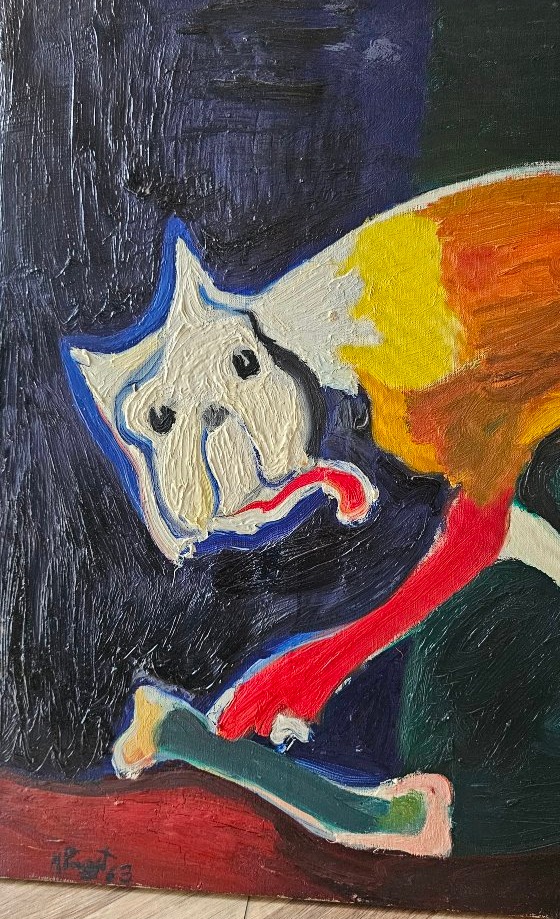 Oil On Canvas Painting By Marcel Pouget 1962 -photo-4