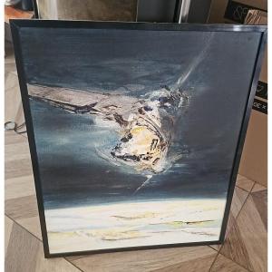 Oil On Canvas Painting By Claude Grorges 1970