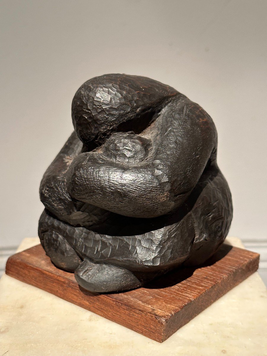 Maternité, Sculpture En Taille Directe d'Henri-paul Rey -photo-3