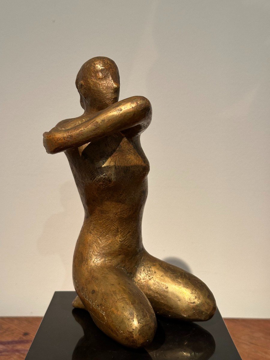 Lampadaire pied en bronze massif doré Mancha, Objet Insolite, Luminaires  en bronze